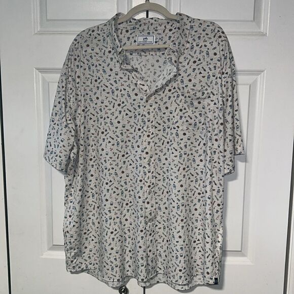 Set The Bar Printed Intercoastal Short Sleeve Button-Down Shirt size XXL - Picture 5 of 6